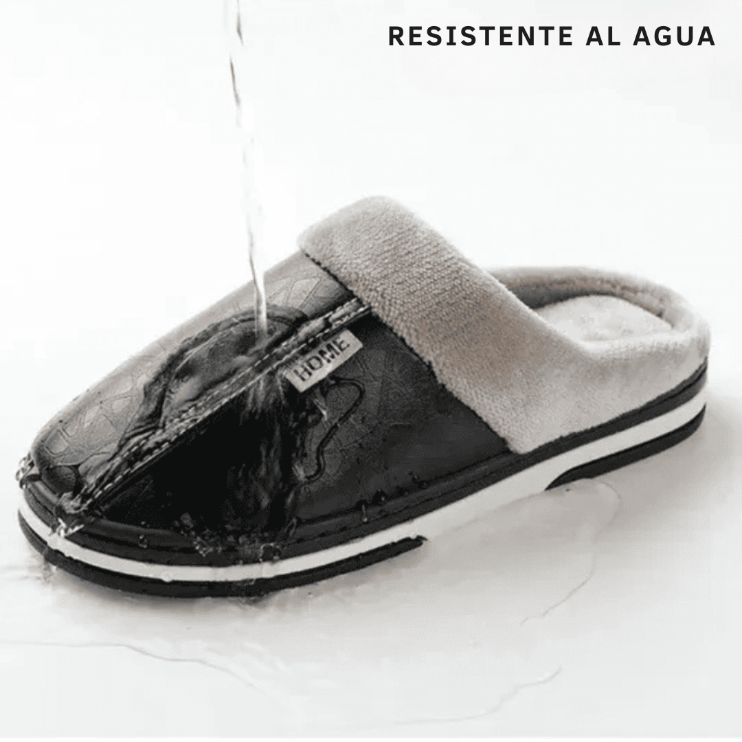 [Compre 1 Leve 2] Pantufla Ortopédica de Cuero – Interior Afelpado [Antiodor]