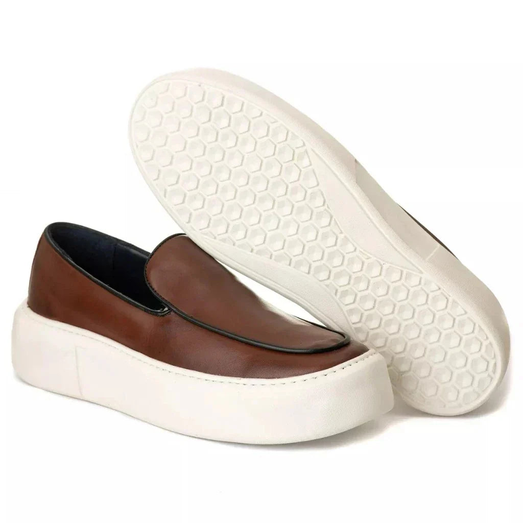 Sapato Mocassim Casual Masculino Slip On Everest Estiloso 5cm Esporte Fino Sola Alta